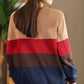 Women Autumn Colorblock V-Neck Knit Sweater