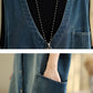 Women Casual Summer Spliced V-Neck Button-up Denim Vest Coat