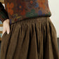 Women Vintage Autumn Solid Spliced Cotton Skirt