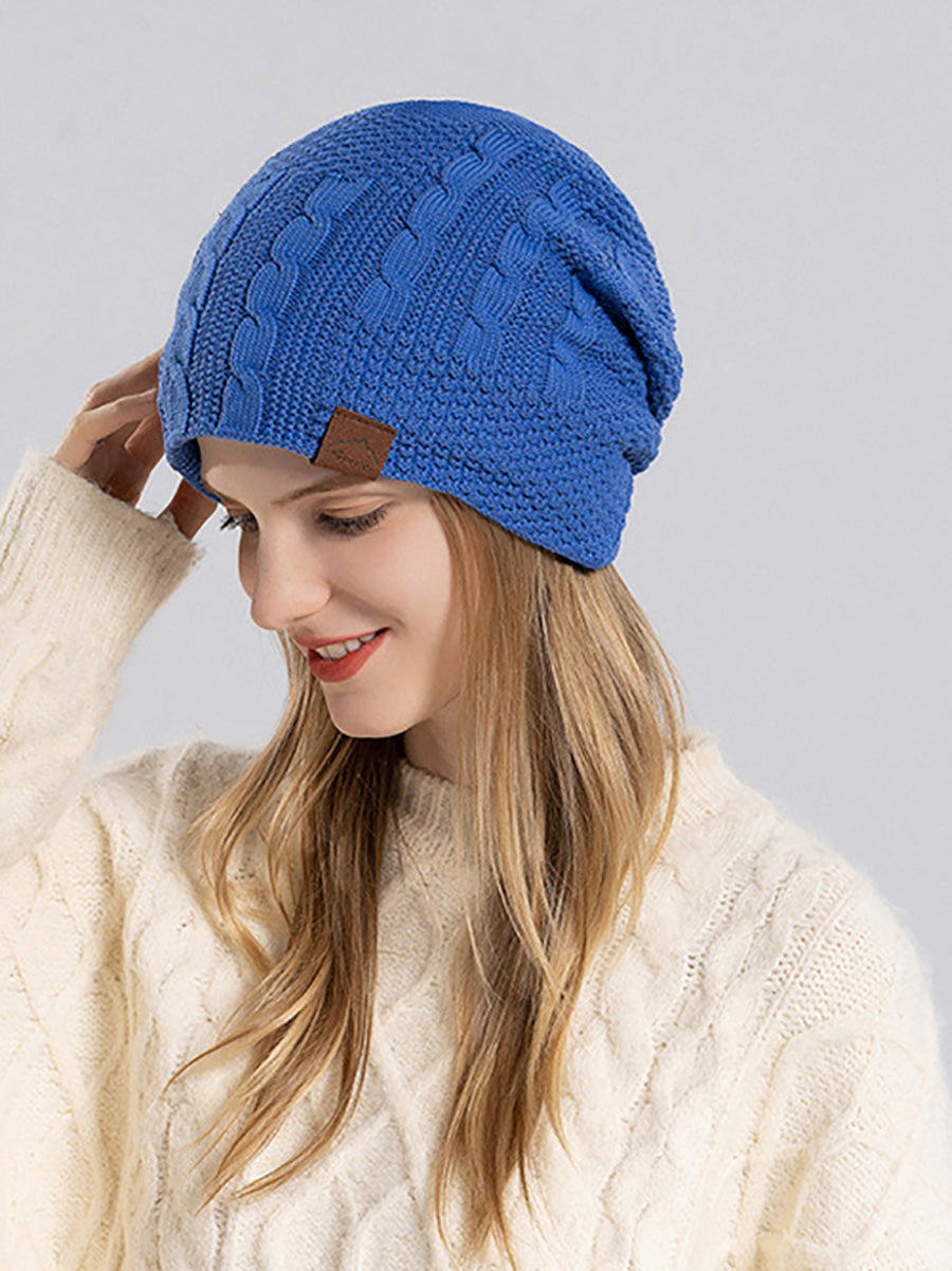 Women Winter Casual Fleece-lined Knit Solid Hat