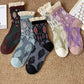 5 Pairs Women Autumn Artsy Flower JAcquard Cotton Socks