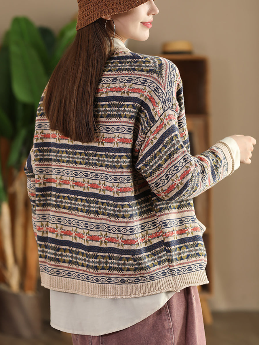 Women Autumn Cotton Knit Cardigan Sweater