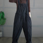 Women Autumn Vintage Zipper Casual Loose Solid Jumpsuits