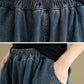 Women Autumn Vintage Denim Spliced Harem Pants