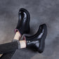 Women Vintage Genuine Leather Fleece-lined Platfrom Boots