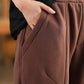 Women Autumn Vintage Cotton Fleece-lined Harem Pants