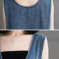 Women Casual Summer Solid Denim Loose Vest Dress