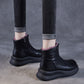 Women Vintage Genuine Leather Fleece-lined Platfrom Boots