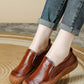 Women Vintage Genuine Leather Autumn  Flat Shoes