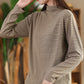 Women Autumn Casual Stripe Half Turtleneck Blouse