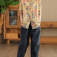 Women Autumn Vintage Flower Button-up Shirt