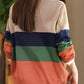 Women Autumn Colorblock V-Neck Knit Sweater