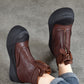 Women Vintage Vintage Leather Zipper Platform Boots