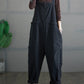 Women Autumn Vintage Zipper Casual Loose Solid Jumpsuits