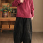 Women Autumn Retro Corduroy Spliced Harem Pants