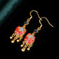 Women Ethnic Jade Cloisonne Enamel Earrings