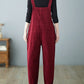 Women Casual Autumn Solid Corduroy Loose Jumpsuits