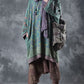 Women Casual Autumn Worn Flower O-Neck Cotton Dress