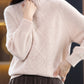 Women Winter Rhomboids Wool Half-Turtleneck Sweater