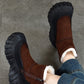 Women Winter Genuine Leather Fleece-lined Platform Boots