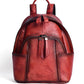 Women Retro Leather Zipper Large Capacity Backpack