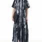 Women Summer Tie-dye Spliced Loose Tiered Dress