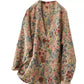 Women Casual Autumn V-Neck Floral Cardigan Sweater