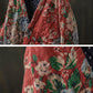 Women Autumn Ethnic Flower Short Cotton Padded Coat