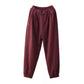 Women Winter Retro Solid Fleece-lined Harem Pants