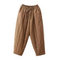 Women Winter Casual Solid Spliced Linen Padded Harem Pants