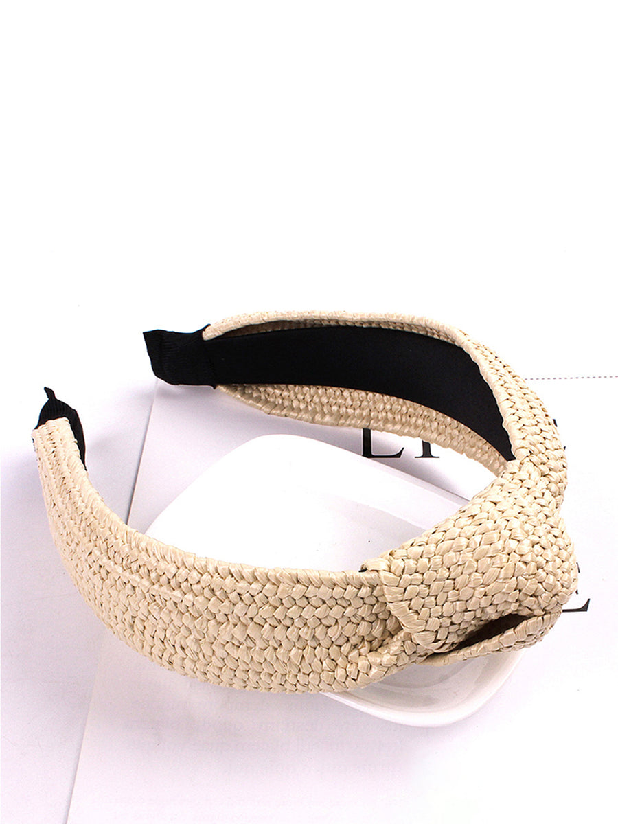 Casual Knot Straw Woven Hair Band - 4 Pieces