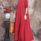 Plus Size Women Pure Color Knitted High Neckline Dress