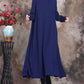 Plus Size Women Pure Color Knitted High Neckline Dress