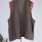 Women Spring Retro Spliced Drawstring Loose Vest