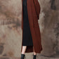 Women Winter Solid Vintage Knitted Maxi Coat