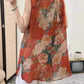 Women Summer Thin Flower Ramie Long Vest