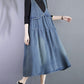 Women Vintage Summer Denim Spliced Vest Dress