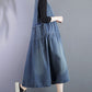 Women Vintage Summer Denim Spliced Vest Dress