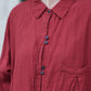 Women Vintage Cotton Solid Button-up Long Shirt