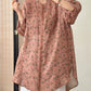 Women Artsy Flower Ramie Loose Long Shirt