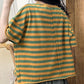 Women Summer Casual Stripe Cotton Pullover Shirt