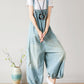 Women Summer  Retro Frayed Washed Denim Jumpsuits