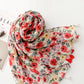 Women Travel Artsy Flower Tassel Shawl Scarf