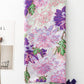 Women Artsy Flower Purple Tassel Shawl Scarf