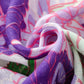 Women Artsy Flower Purple Tassel Shawl Scarf