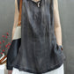 Women Casual Solid Summer Thin Ramie Vest