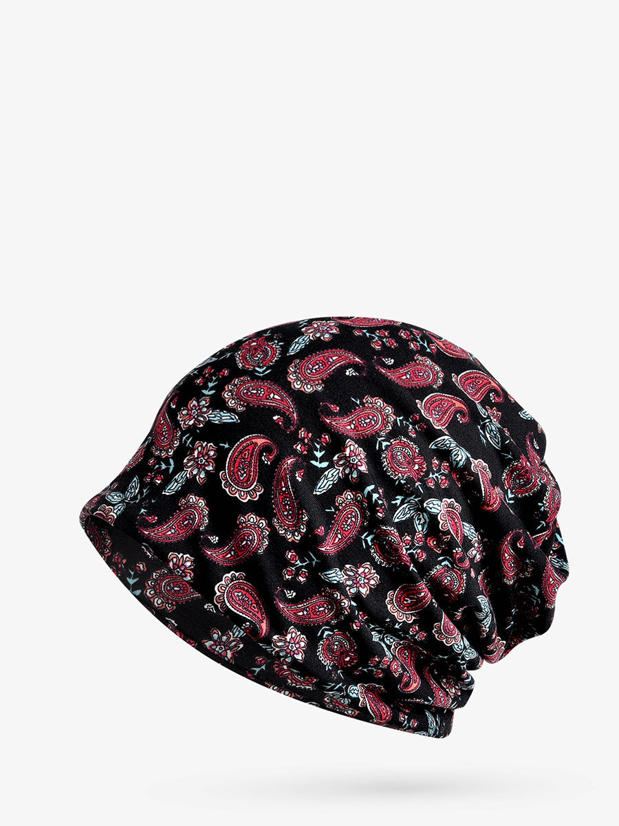 Unisex Summer Flower Print Scarf Hat