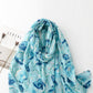 Women Summer Flower Print Shawl Scarf