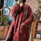 Women Autum Vintage Flower Loose Cotton Coat