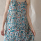 Women Summer Vintage Floral Ramie Vest Dress